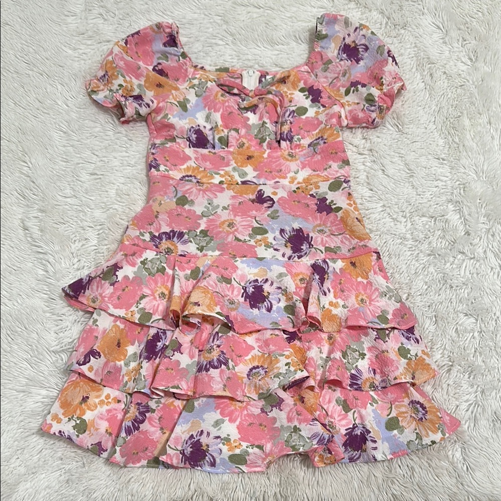🎾 Tween Diva Tiered Ruffle Floral Dress